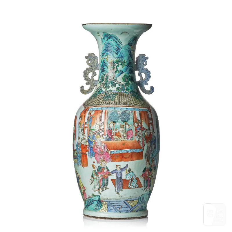 A massive famille rose 'figural' vase,
